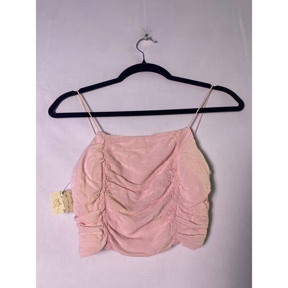 LA Hearts Baby Pink Ruched Crop Top Women's Size XS - Picture 1 of 2